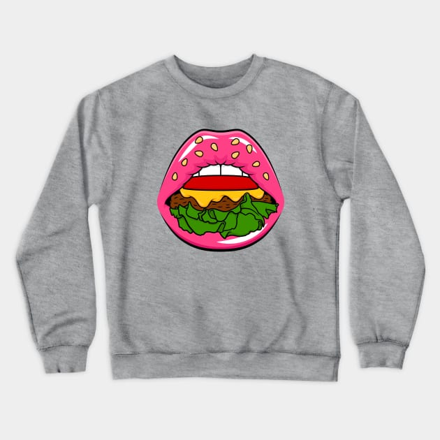 Burger Lips Crewneck Sweatshirt by Woah_Jonny